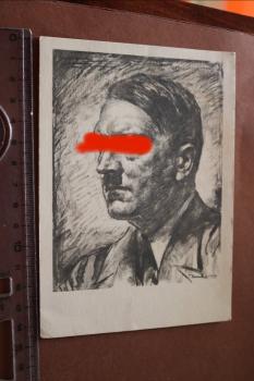 alte  Postkarte  Unser Führer Adolf Hitler nach  Künstler Kursell 1942